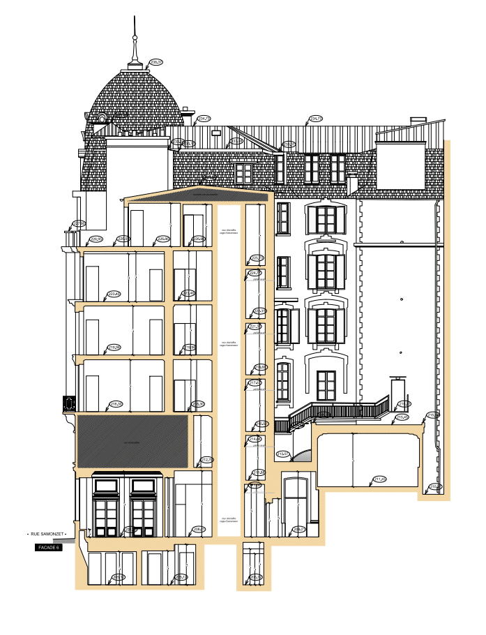 Relevé Autocad d'un hôtel à Pau