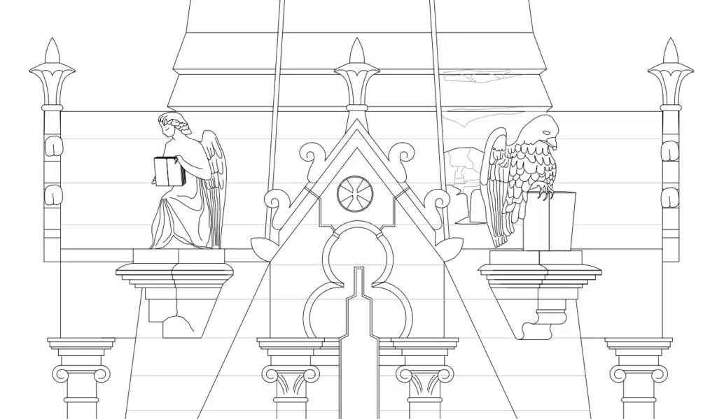 Détail d'une statue